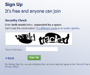 Facebook の CAPTCHA