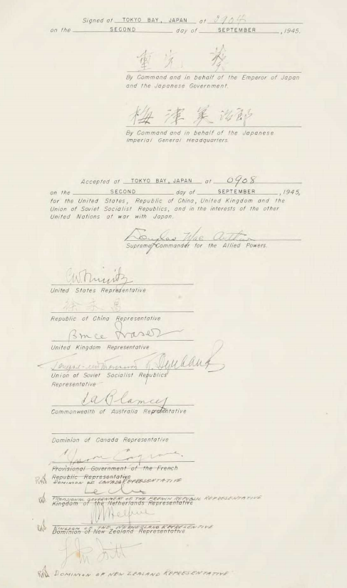 降伏文書の署名